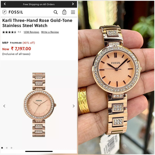 Fossil Karli BQ3181 Rose Gold